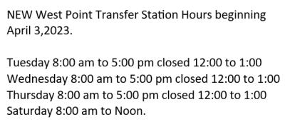 Transfer hours chanage